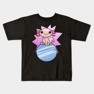 Pastel Goth Axolotl Astronaut Kawaii Kids T-Shirt